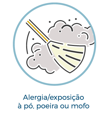 Alergia/exposição a pó, poeira ou mofo